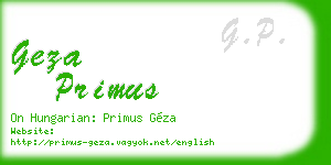 geza primus business card