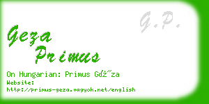 geza primus business card